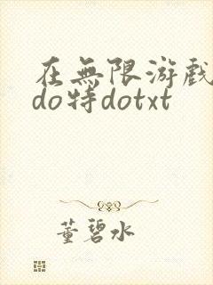 在无限游戏大里do特dotxt封面