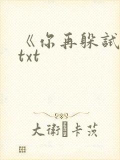 《你再躲试试》txt封面