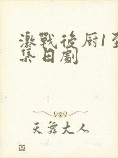 激战后厨1至5集日剧封面