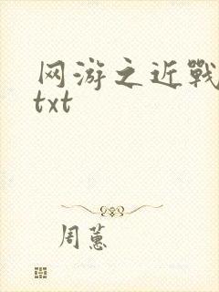 网游之近战法师txt封面