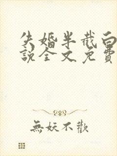 失婚半截白菜小说全文免费阅读封面