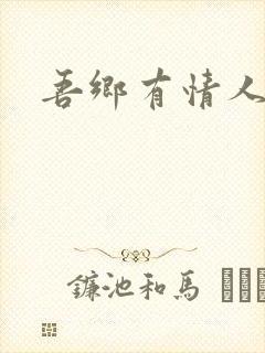 吾乡有情人封面