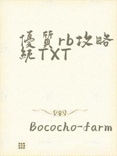 优质rb攻略系统TXT
