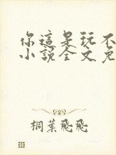 你这是玩不起呀小说全文免费阅读
