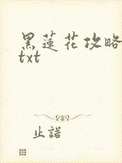 黑莲花攻略手册txt封面