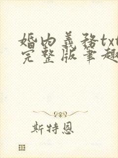 婚内义务txt完整版笔趣阁