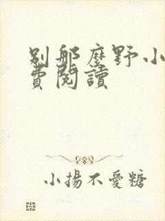 别那么野小说免费阅读封面