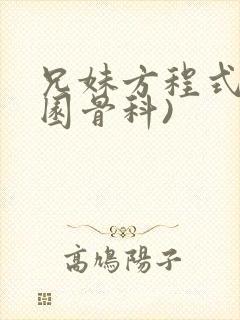 兄妹方程式(校园骨科)