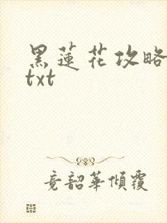 黑莲花攻略手册txt
