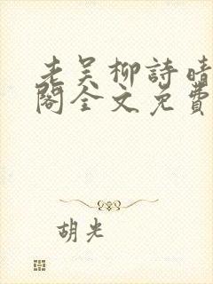 老吴柳诗晴笔趣阁全文免费阅读封面