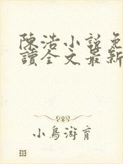 陈浩小说免费阅读全文最新封面