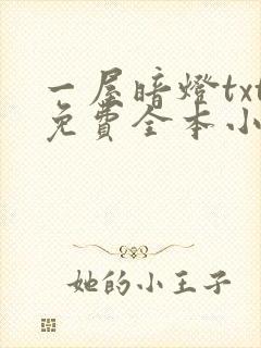 一屋暗灯txt免费全本小说电子书