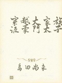 穿越大家族之风流豪门太子爷