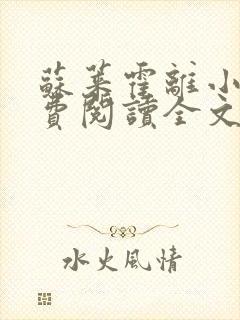 苏莱霍离小说免费阅读全文