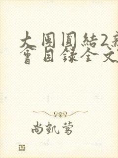 大团圆结2亲情会目录全文阅读视频