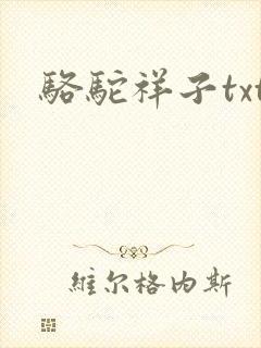 骆驼祥子txt