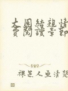 大团结亲情会免费阅读章节封面