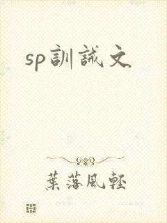 sp训诫文封面