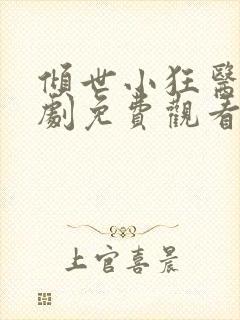 倾世小狂医电视剧免费观看完整版封面