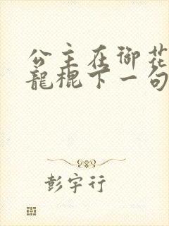 公主在御花园吃龙棍下一句封面