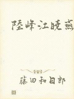 陆峰江晓燕封面