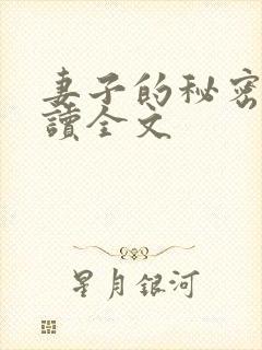 妻子的秘密免费读全文封面