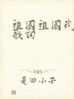 祖国祖国我爱你歌词