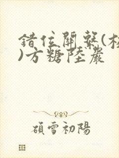 错位关系(校园)方糖陆岩封面