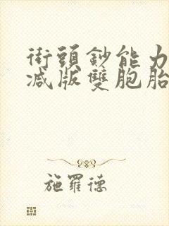 街头钞能力无删减版双胞胎封面