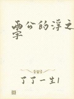 两公的浮之手中字封面