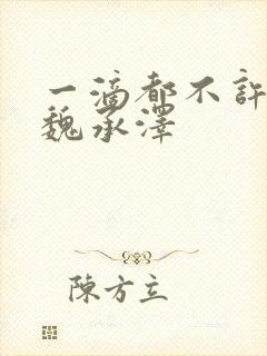 一滴都不许漏 魏承泽封面