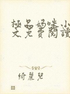 极品妈咪小说全文免费阅读
