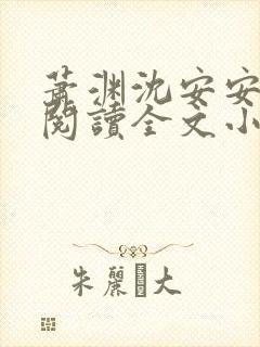 萧渊沈安安免费阅读全文小说