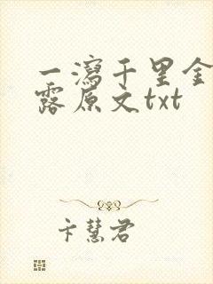 一泻千里金银花露原文txt