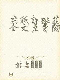 宋钱许桃花小说全文免费阅读