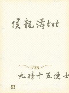 侯龙涛txt封面