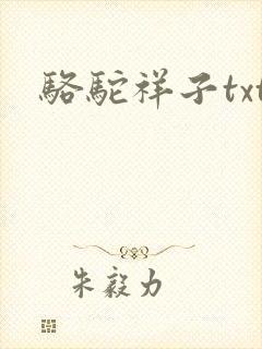 骆驼祥子txt封面