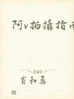阿v拍摄指南封面