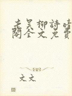 老吴柳诗晴笔趣阁全文免费阅读
