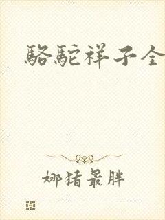 骆驼祥子全文封面