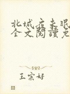 北城夜未眠小说全文阅读免费