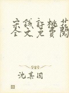 宋钱许桃花小说全文免费阅读封面