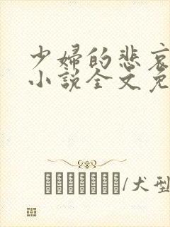 少妇的悲哀榆木小说全文免费阅读笔趣阁下载
