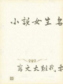 小说女生名字