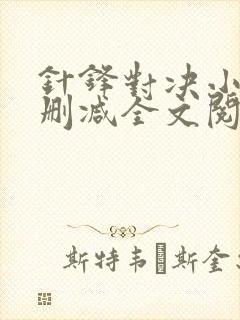 针锋对决小说未删减全文阅读