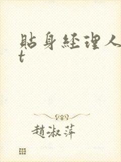 贴身经理人txt