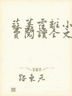 苏莱霍离小说免费阅读全文封面
