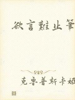欲言难止笔趣阁封面