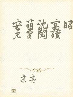 安萌沈宴昭小说免费阅读封面