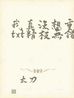 我真没想重生啊txt精校无错版